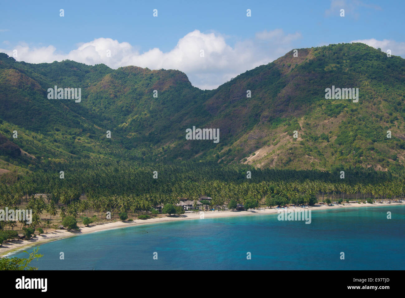 Mangsit Beach sulla costa settentrionale dell'Isola di Lombok Indonesia Foto Stock