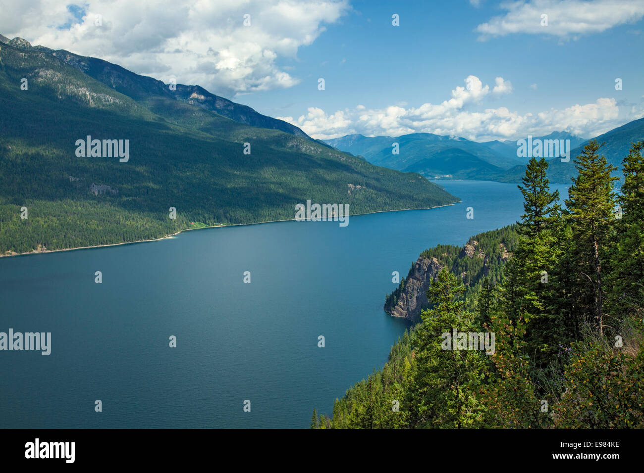 Lago Slocan, Slocan Valley, West Kootenay, British Columbia, Canada Foto Stock