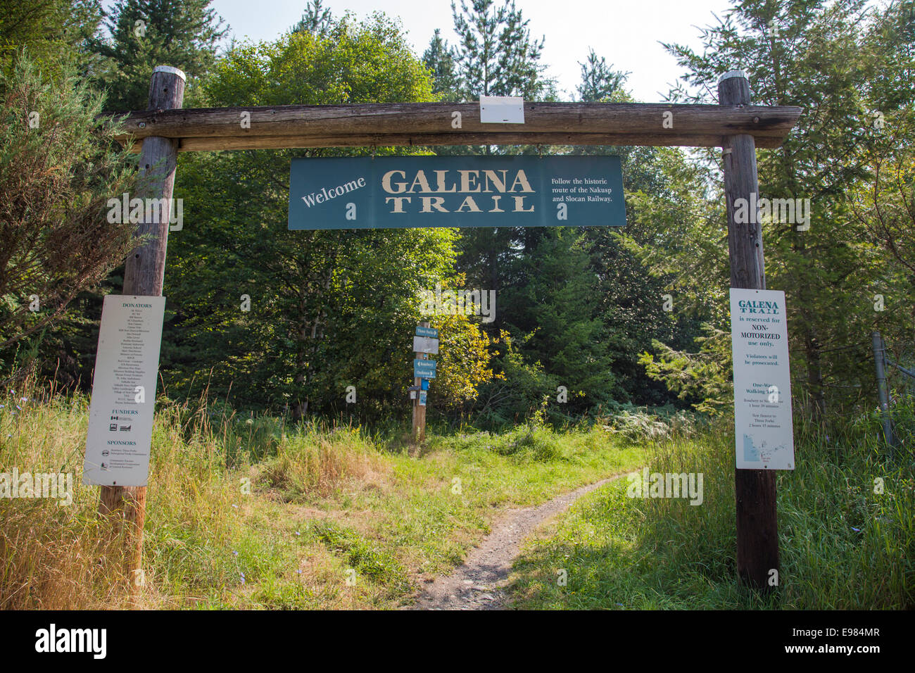 La Galena Trail, Nuovo Denver, Slocan Valley, West Kootenay, British Columbia, Canada Foto Stock