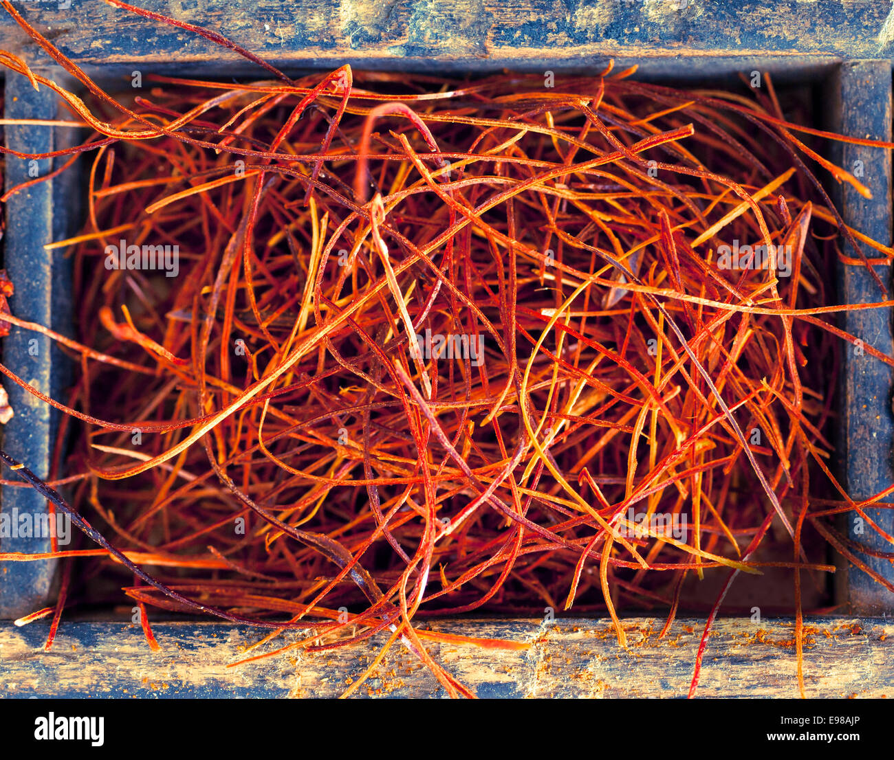 Essiccato red hot chili thread, chiamato anche filo di peperoncino, una pungente di spezie forte utilizzato come condimento culinario e di aromatizzanti Foto Stock