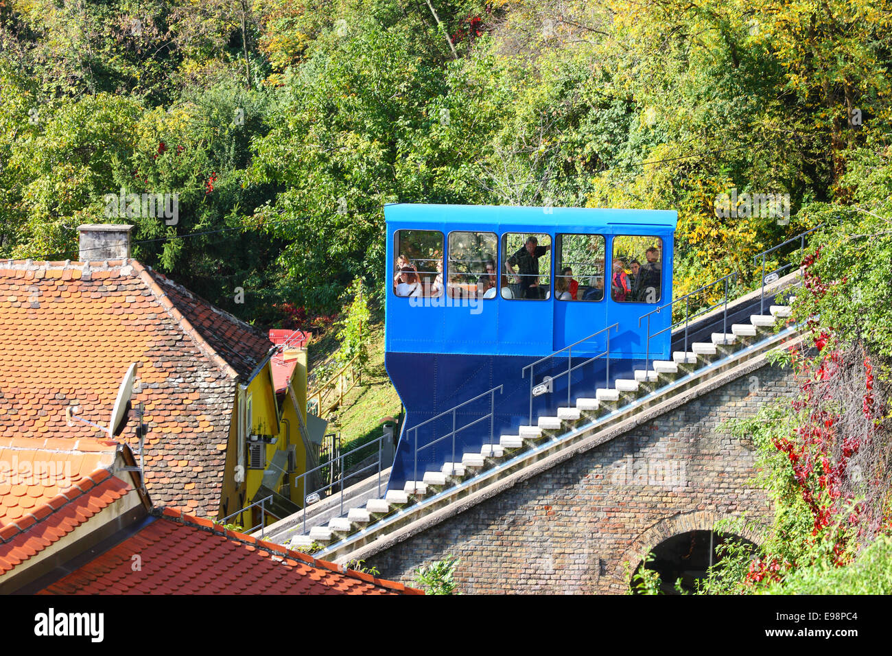 La funicolare a Zagabria in Croazia. Foto Stock