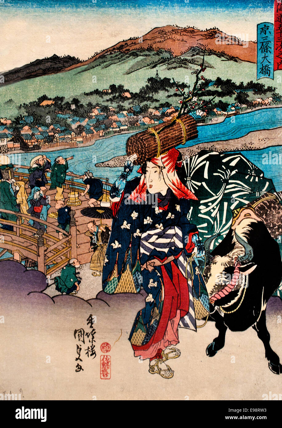 Il Tokaido cinquanta-tre relè 1830-1843 Yuri Utagawa Kunisada 1786-1864 giappone giapponese Foto Stock