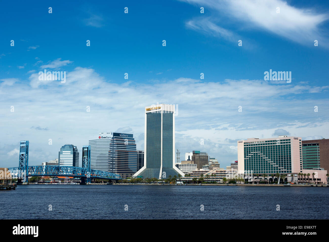 SKYLINE DEL CENTRO SAINT JOHNS RIVER Jacksonville in Florida USA Foto Stock