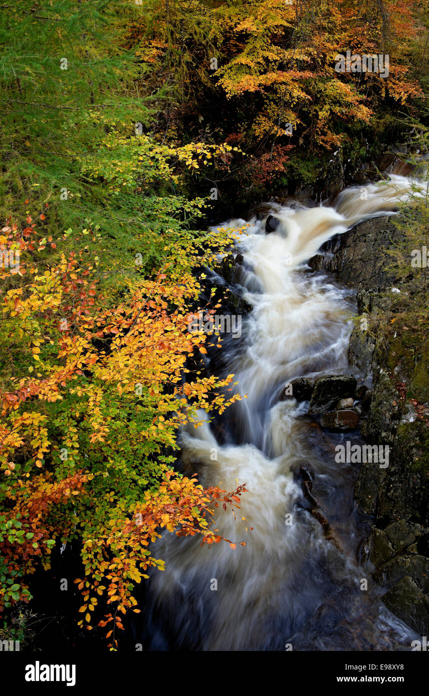 Cascata, Glen Lyon Perth Kinross Perthshire Scozia Scotland Foto Stock