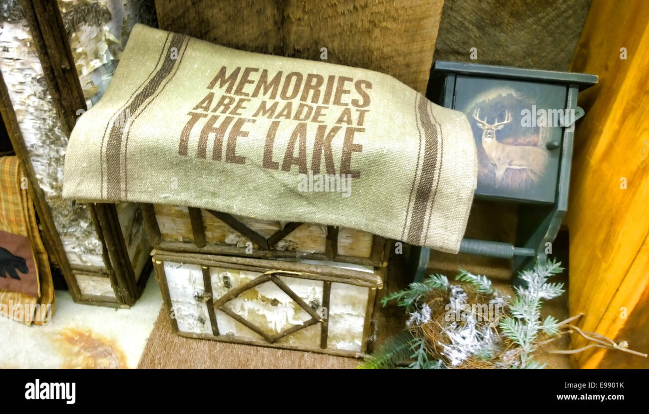 Le memorie sono realizzati presso il lago di coperta Foto Stock