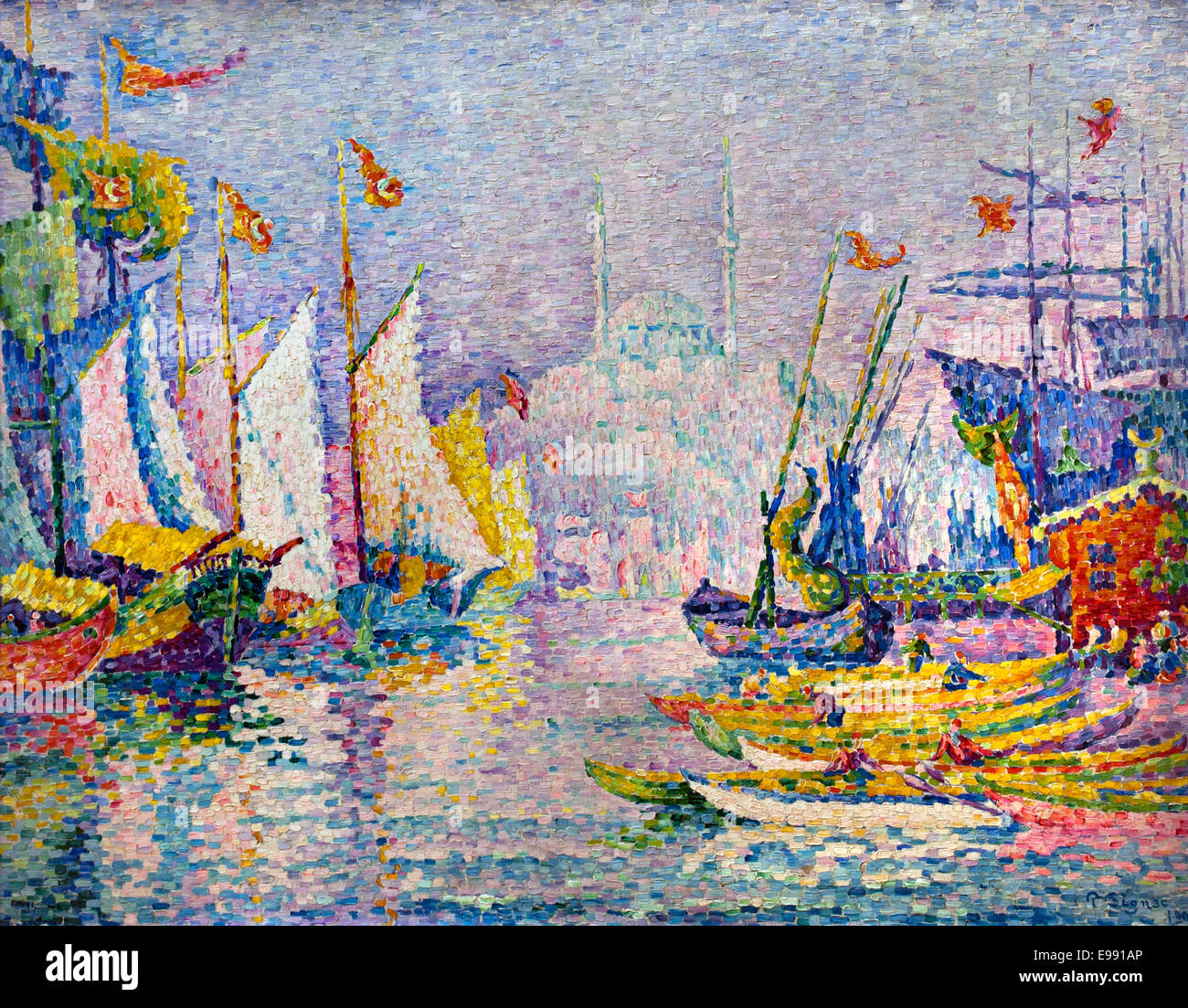 Vue de Costantinopoli, La Corne d'OR ( Gold Coast ) matin ( Mattina ) 1907 Paul Signac 1863-1935 Francia - Francese Foto Stock