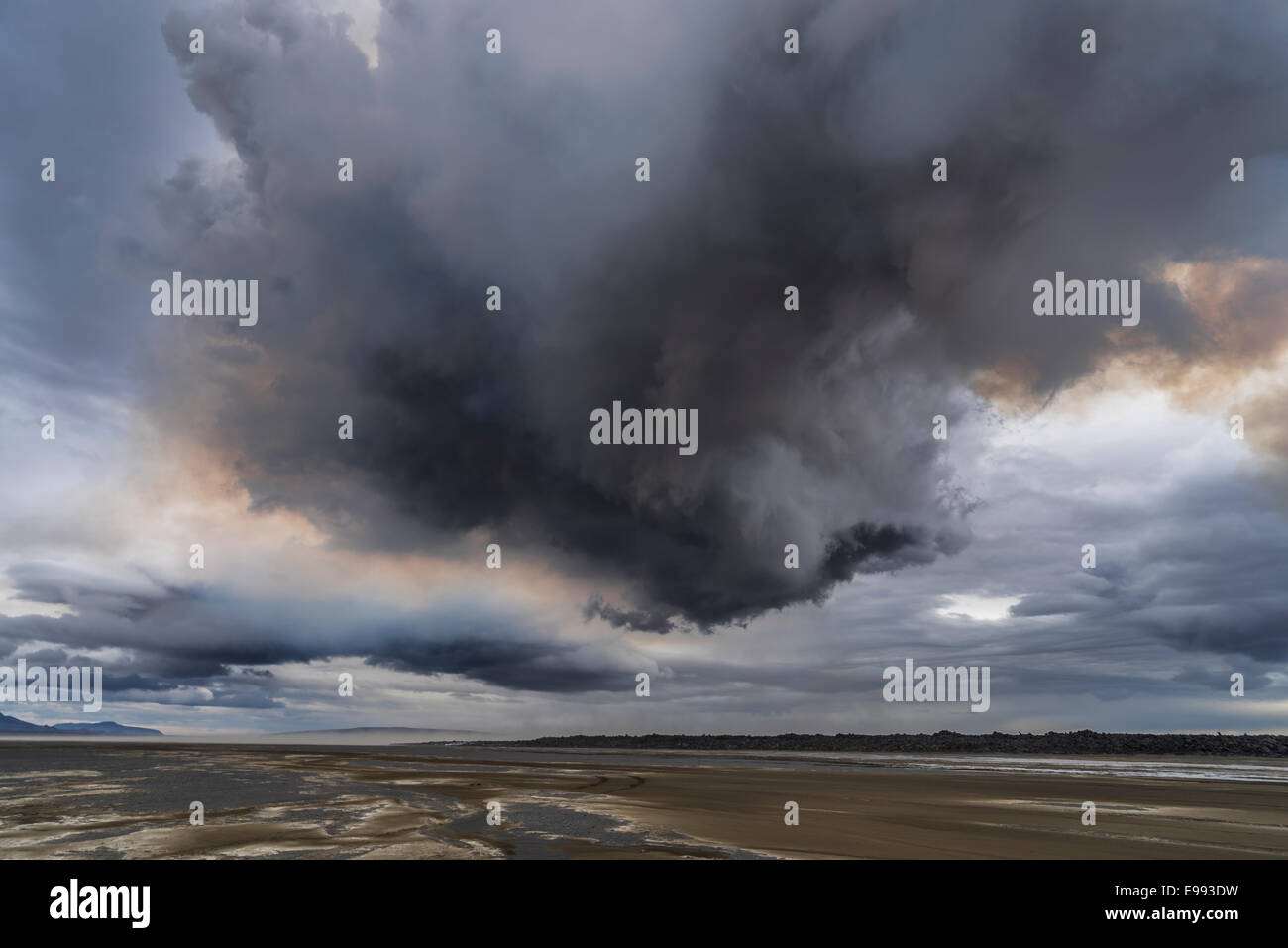 Pennacchi vulcanici con gas velenosi, Holuhraun eruzione fissurale, Islanda. Foto Stock