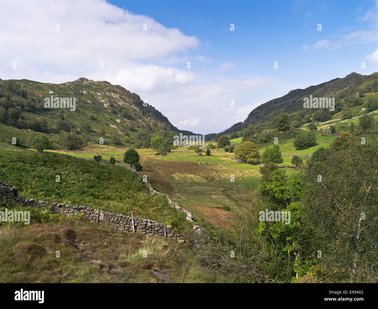 dh Watendlath Valley Cumbria UK WATENDLATH LAKE DISTRICT English Countryside British National Park Cumbrian Landscape lakeland Fells Foto Stock