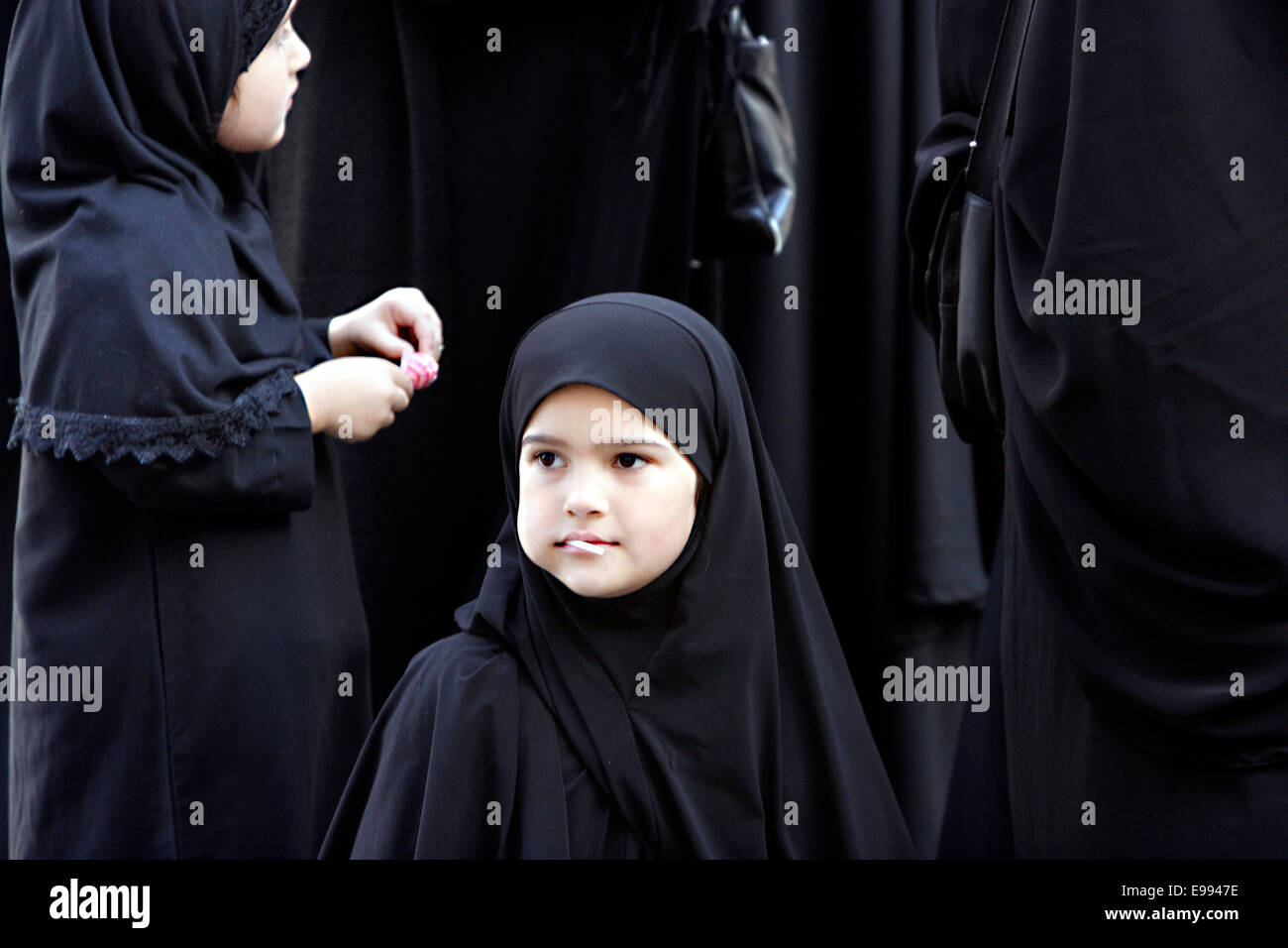 Donne che indossano il Niqab in London Inghilterra England Foto Stock