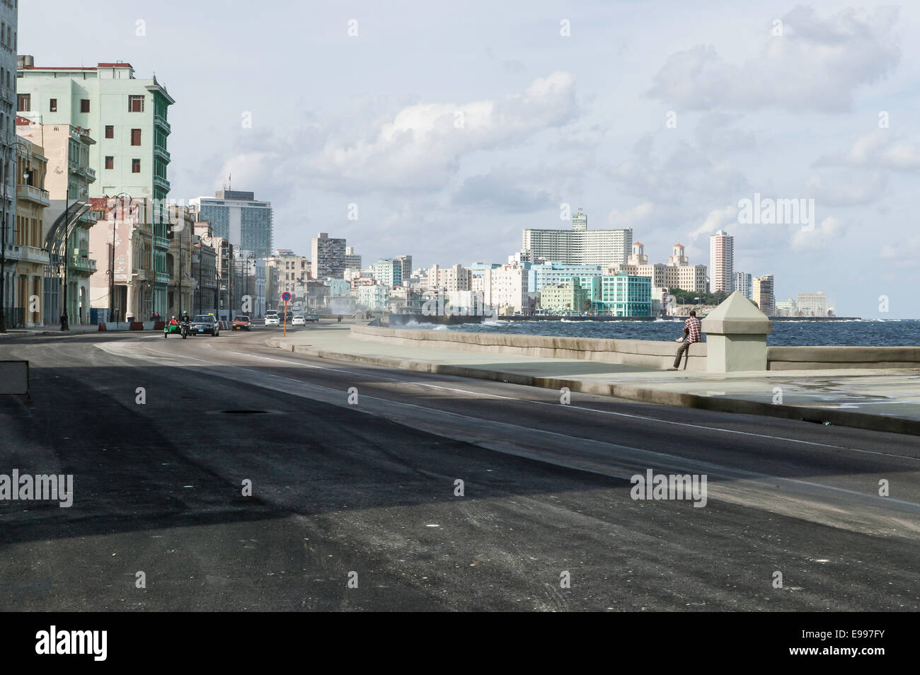Vista dell'Avana Cuba dal Malecon. Foto Stock
