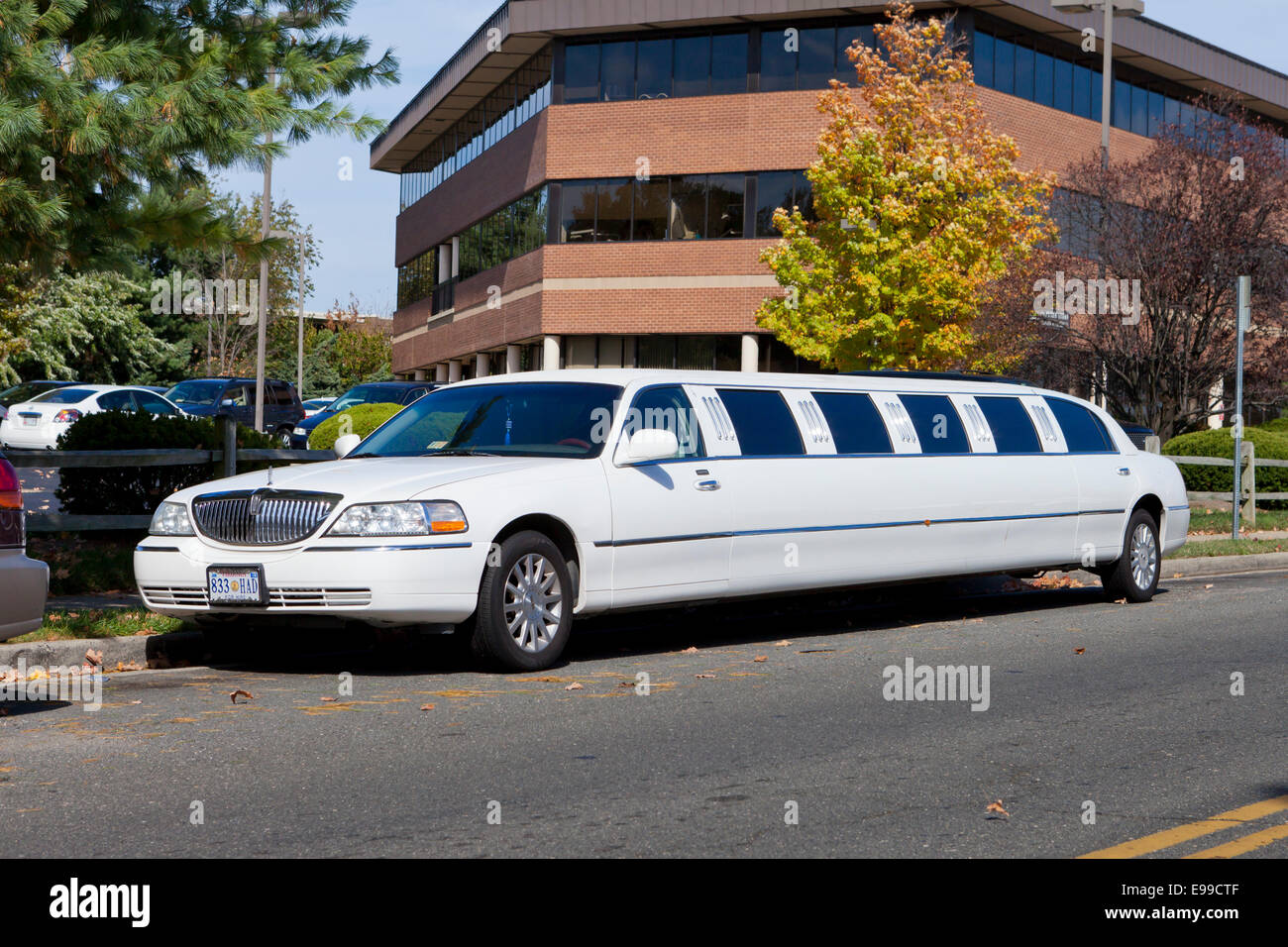 Limousine Bianca parcheggiata - USA Foto Stock