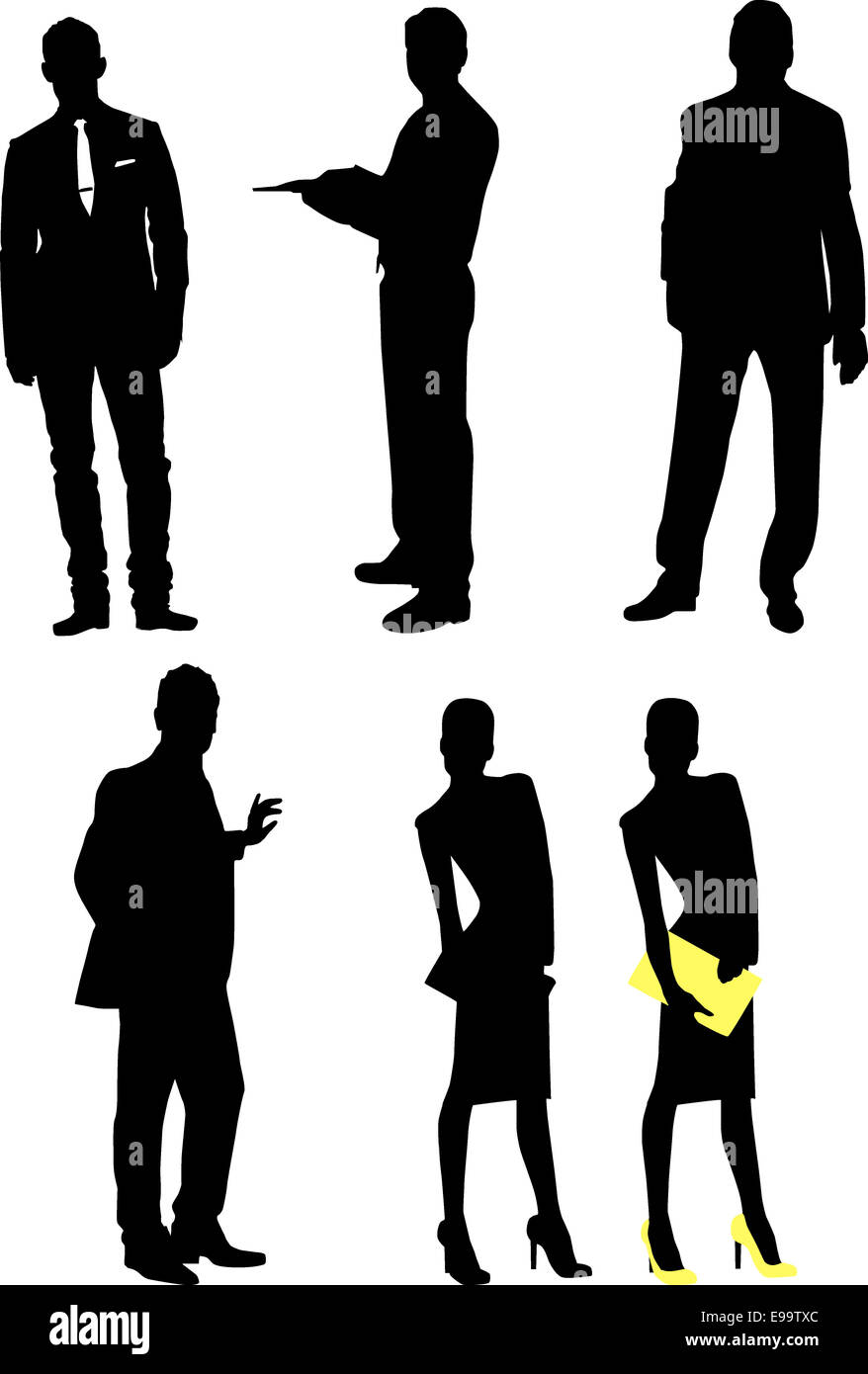 Sagome di uomini d'affari Foto Stock