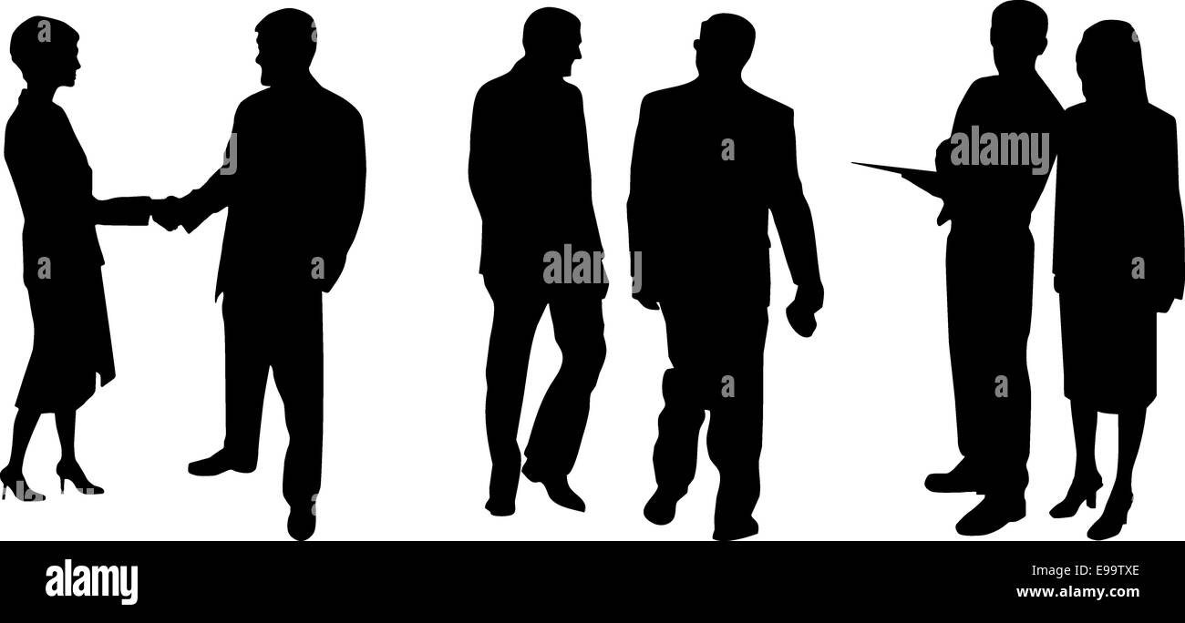 Sagome di uomini d'affari Foto Stock