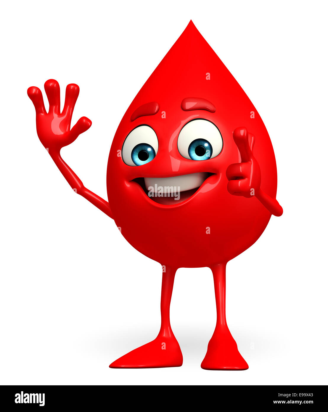 Cartoni animati della goccia di sangue con ciao pongono Foto stock - Alamy