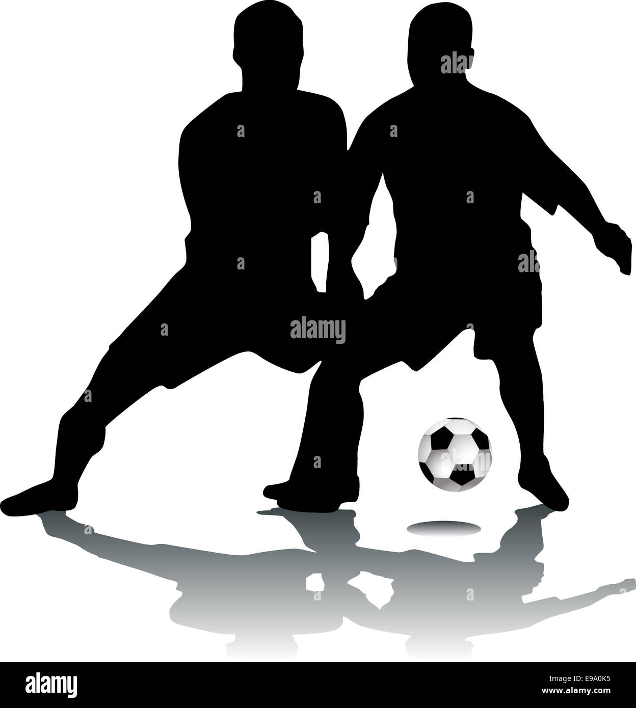 Silhouette calciatori Foto Stock