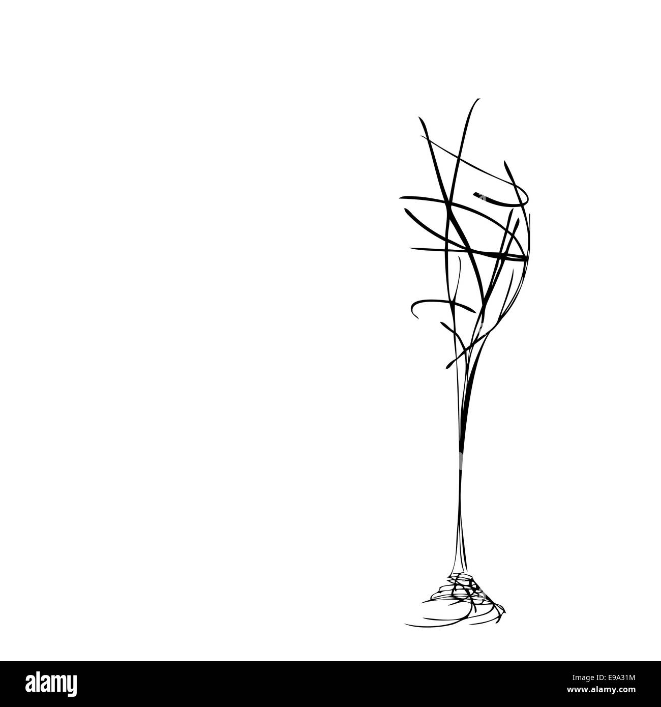 Stilizzato e bicchiere di vino per anomalia Foto Stock