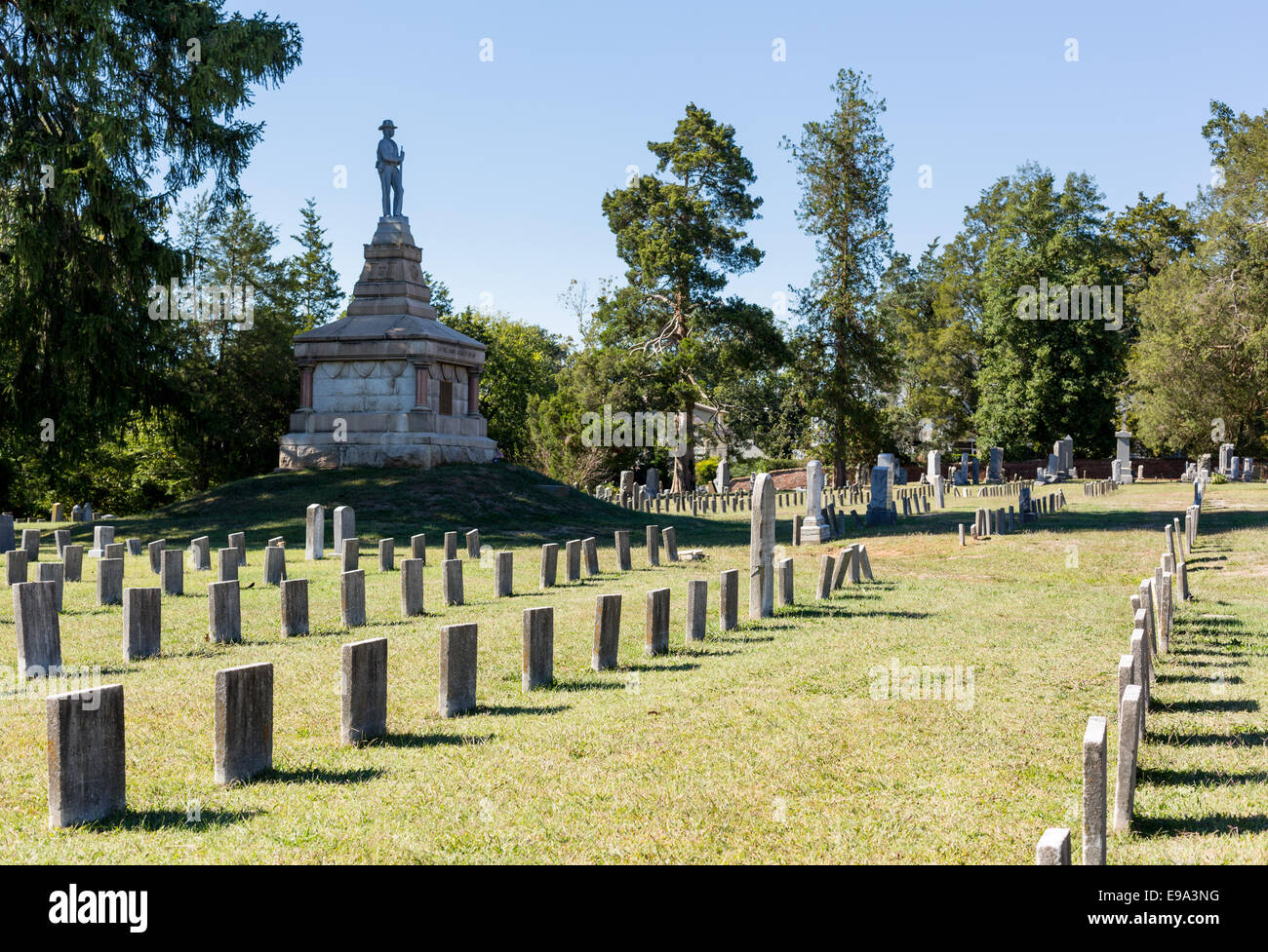 Il cimitero di confederati in Fredericksburg VA Foto Stock