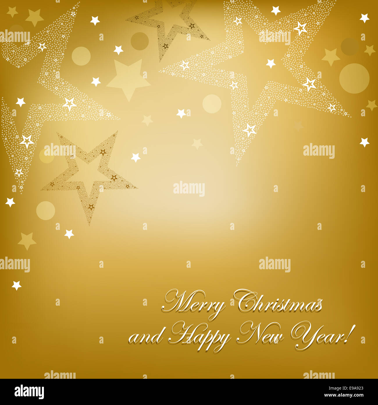 Carta oro con stelle Foto Stock