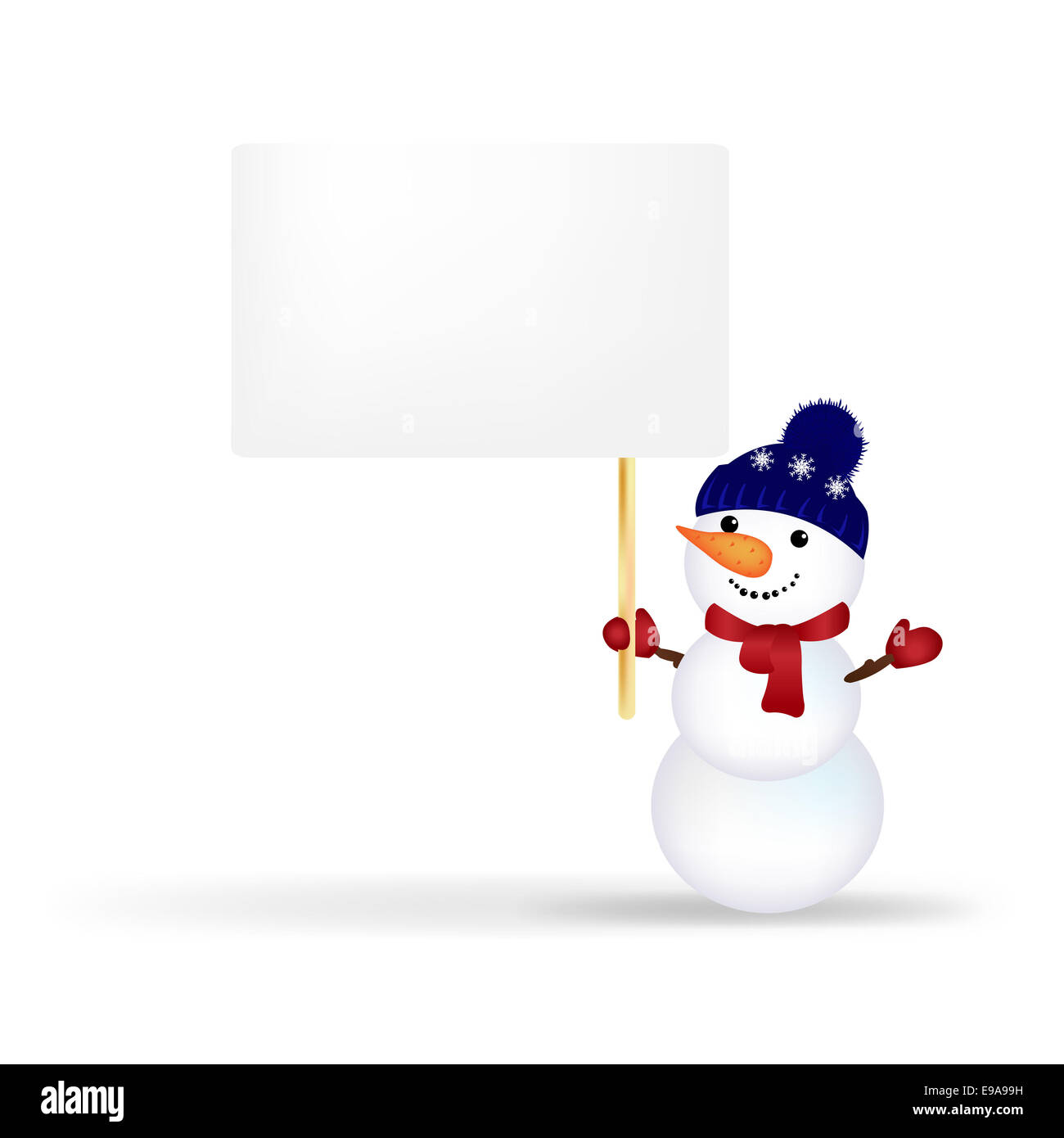 Natale pupazzo di neve con annuncio Foto Stock