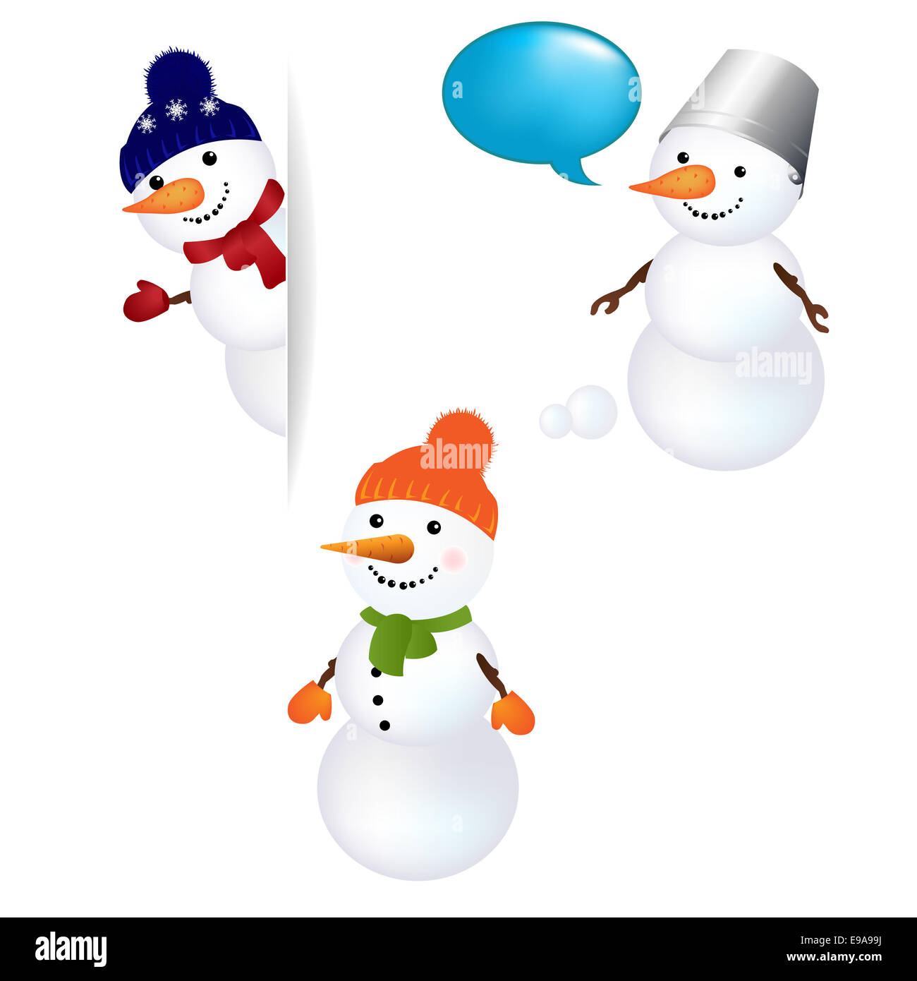 Pupazzo di neve di Natale insieme Foto Stock