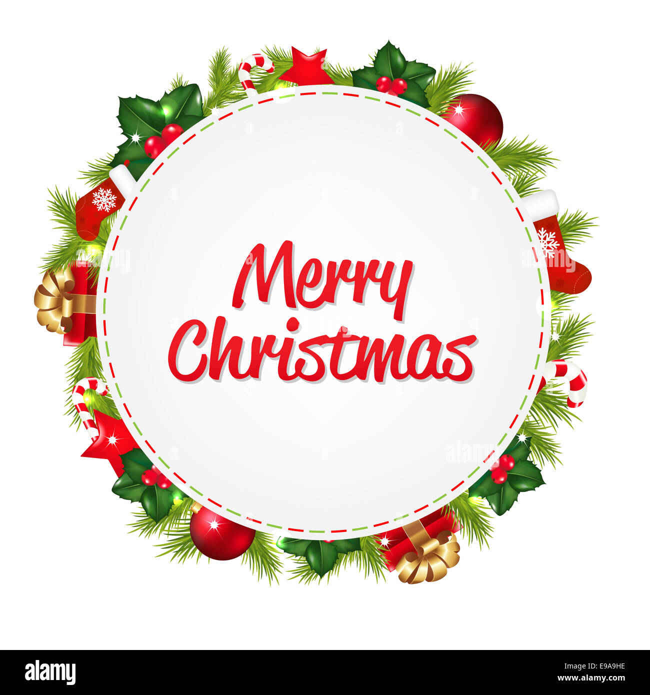 Discorso bolla con Natale icone Foto Stock