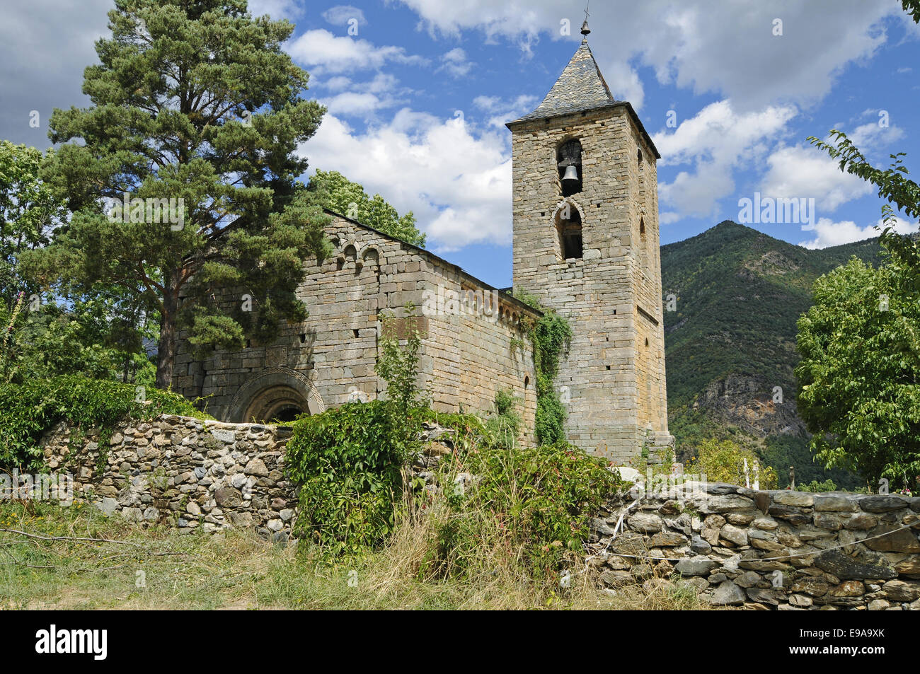 Chiesa coll, La Vall de Boi, valley, Spagna Foto Stock