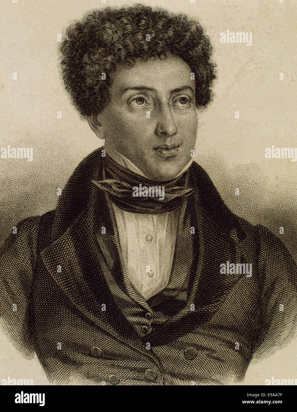 Alexandre Dumas (1802-1870). Lo scrittore francese. Il romanticismo e la narrativa storica movimento letterario. Incisione. Xix secolo. Foto Stock