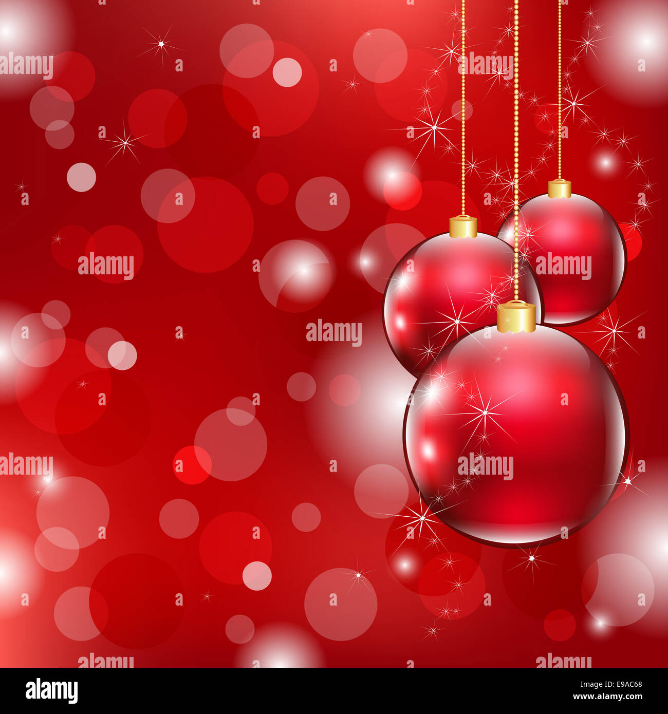 Rosso sfondo di Natale con palla di Natale Foto Stock