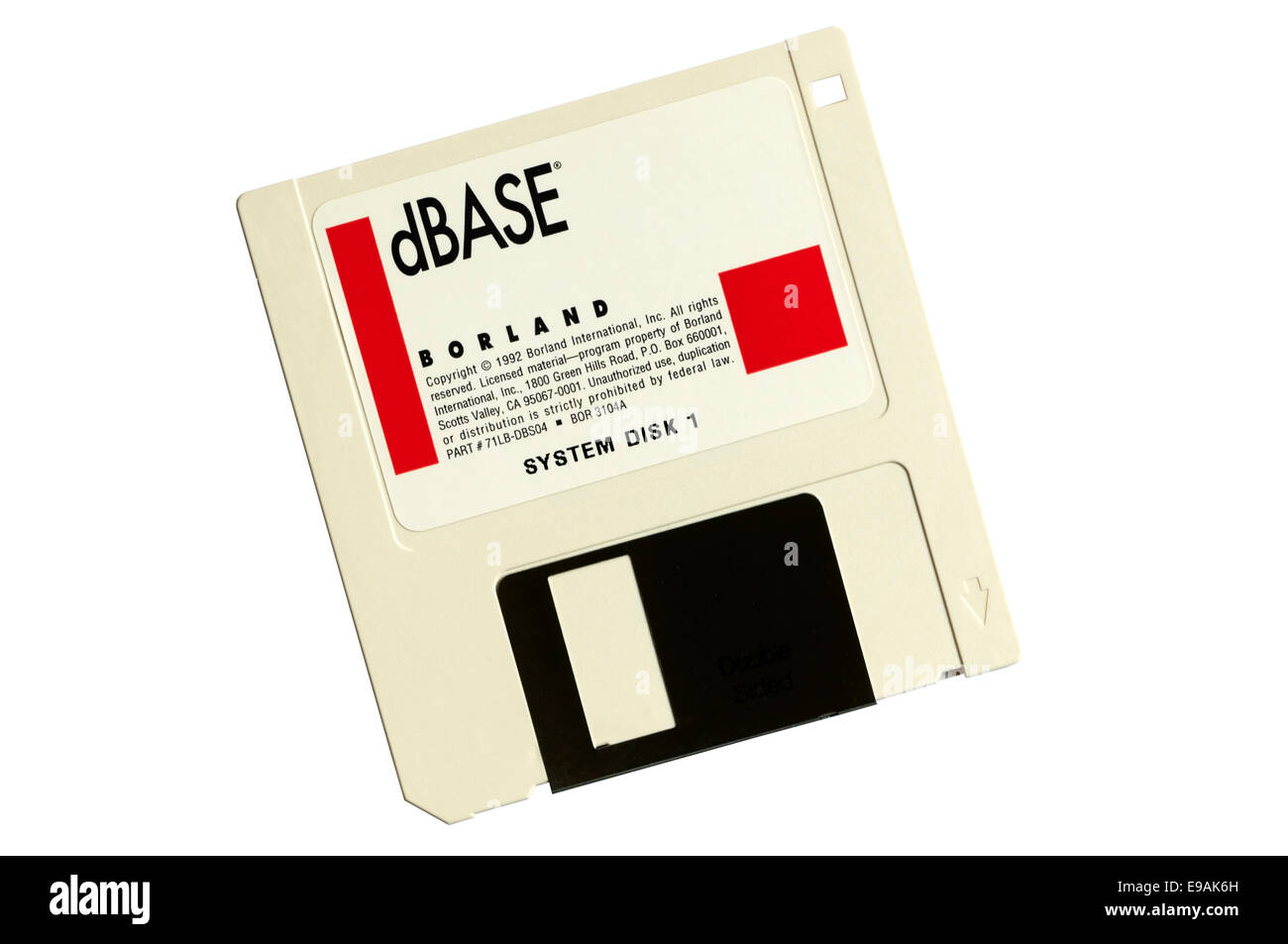 Un Borland dBase IV programma di database dischetto. Foto Stock