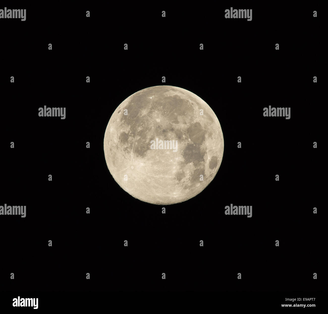 Piena Supermoon in Brighton, Sussex. Foto Stock