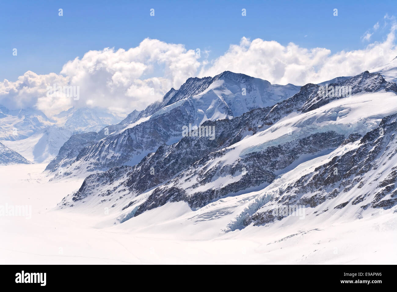 Aletsch ghiacciaio delle Alpi della Svizzera Foto Stock
