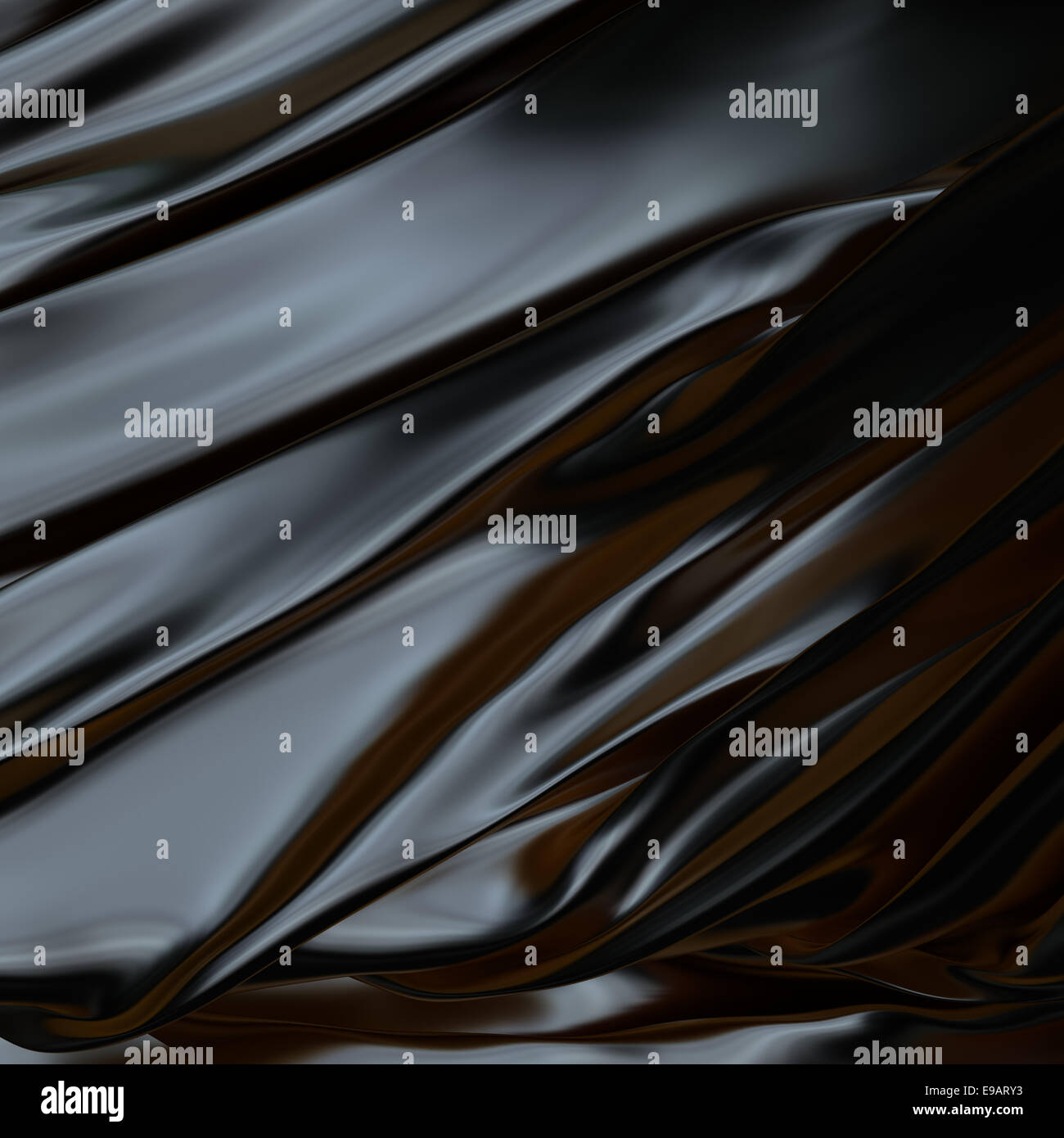 Nero sfondo astratto di panno o di onde di liquido la superficie della piega ondulata di tessitura della seta Foto Stock
