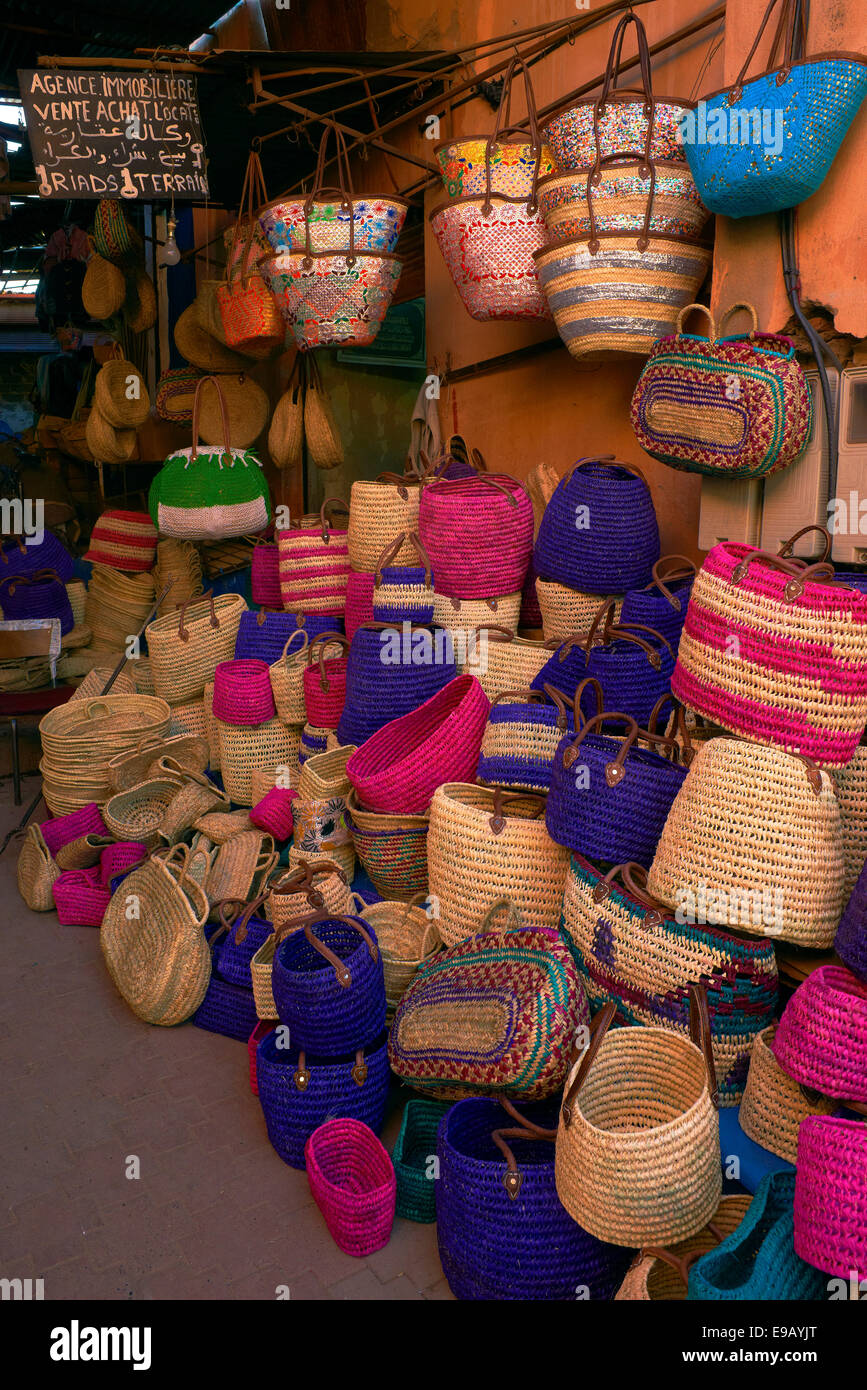Souk, mercato tradizionale, Rahba Kedima Square, Place des Epices, Medina Marrakech, Marrakesh-Tensift-El Haouz regione, Marocco Foto Stock