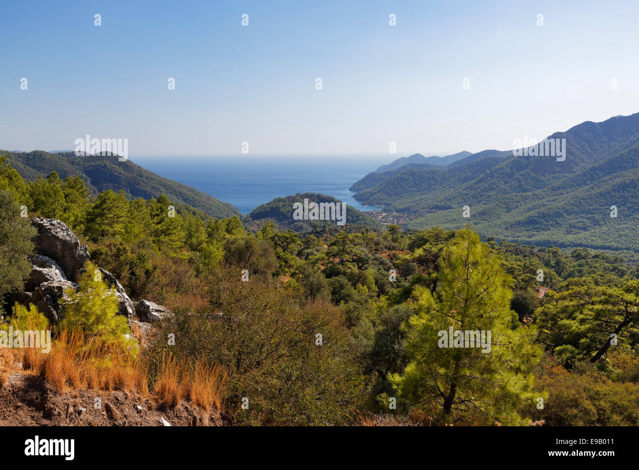 Ekincik Cove vicino a Dalyan, Muğla Provincia, Riviera turca o Costa turchese, Egeo, Turchia Foto Stock