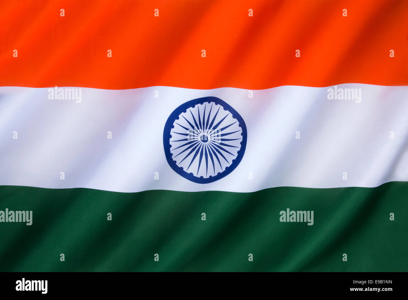 La bandiera nazionale dell'India Foto Stock