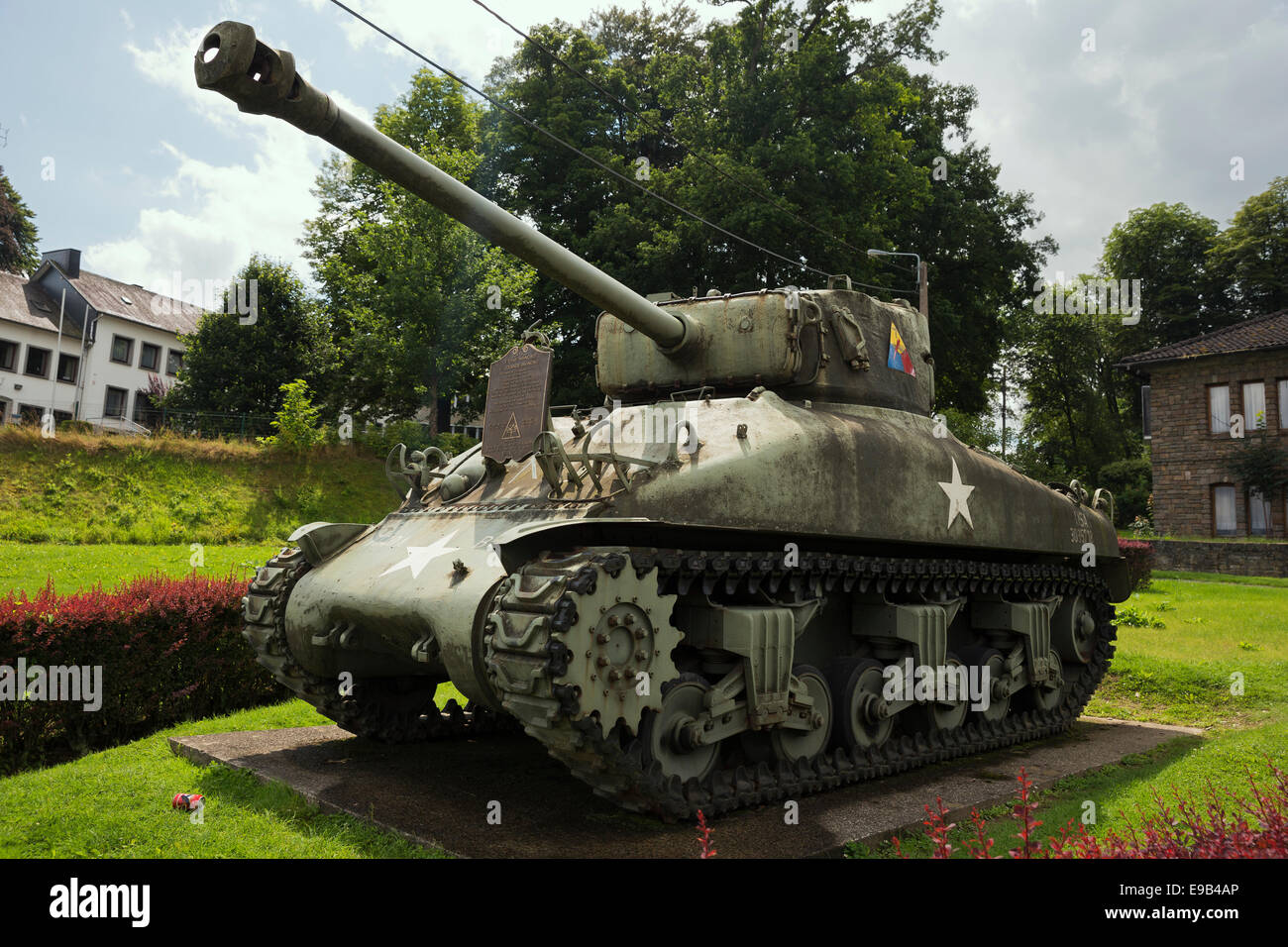 Vista del lato sinistro del serbatoio Sherman dal 7° Divisione Corazzate Foto Stock