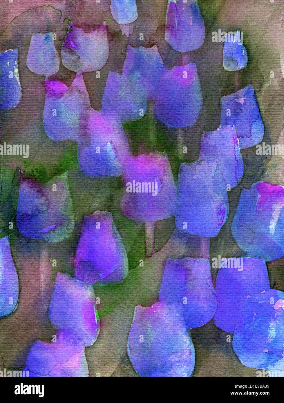 Tulipani viola Texture. Abstract acquerello originale texture di sfondo. Foto Stock Tulipani viola Texture. Abstract acquerello originale texture di sfondo. Foto Stock