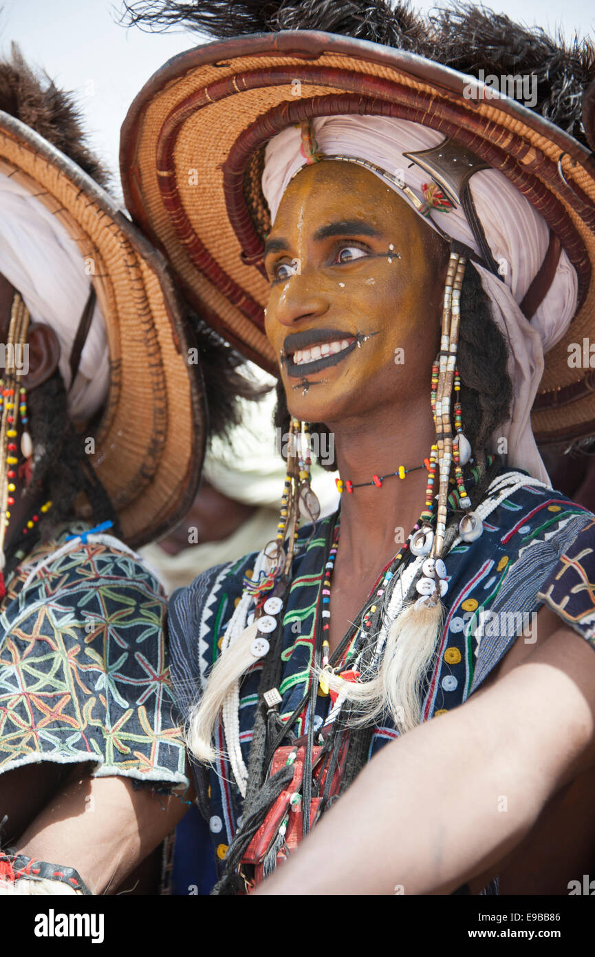 Wodaabe Peul alla cura Salée festival in Niger Foto Stock