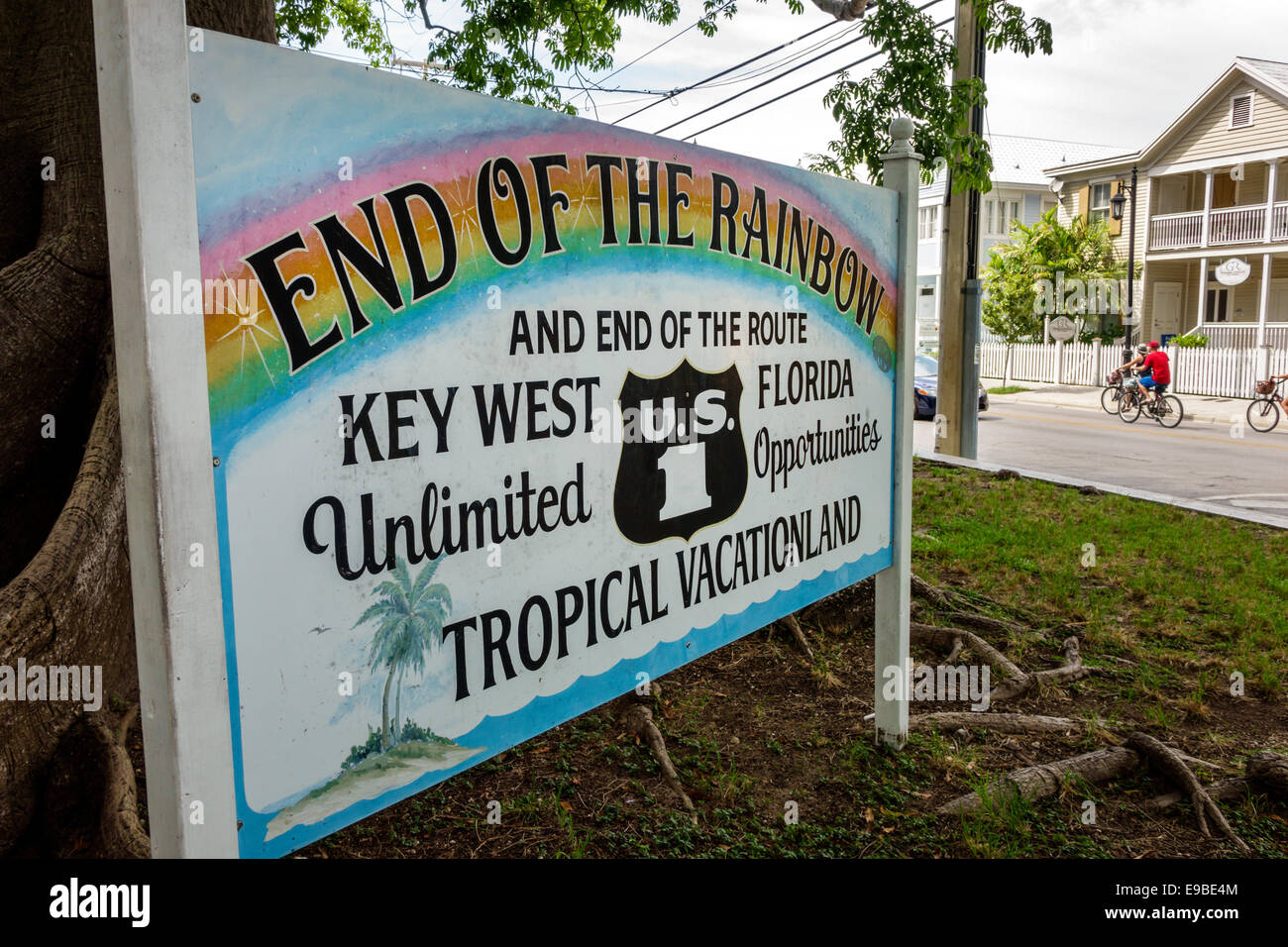 Key West Florida, Keys Whitehead Street, U.S. Highway Route 1, South End, cartello, logo, visitatori viaggio viaggio turistico turismo luoghi di culto Foto Stock