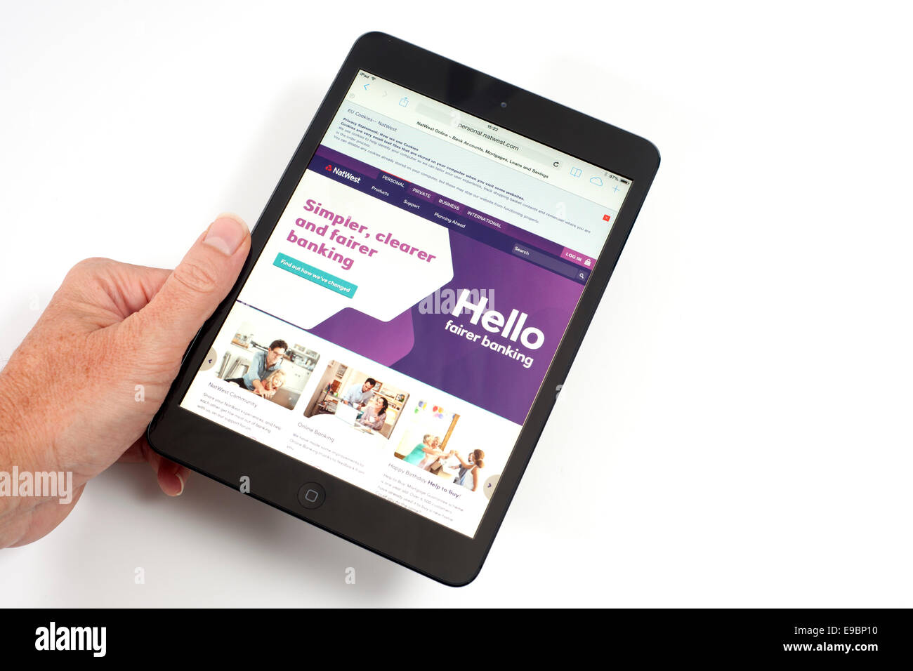 IPad con Nat West banking app sullo schermo Foto Stock