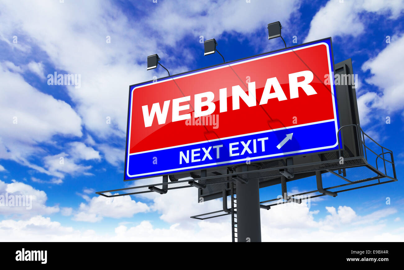 Webinar iscrizione sul tabellone rosso. Foto Stock