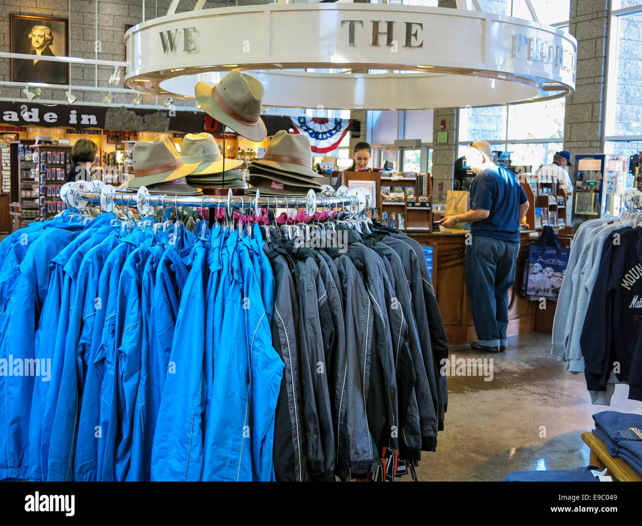Negozio di articoli da regalo a Mount Rushmore National Memorial in Black Hills, Dakota del Sud, STATI UNITI D'AMERICA Foto Stock