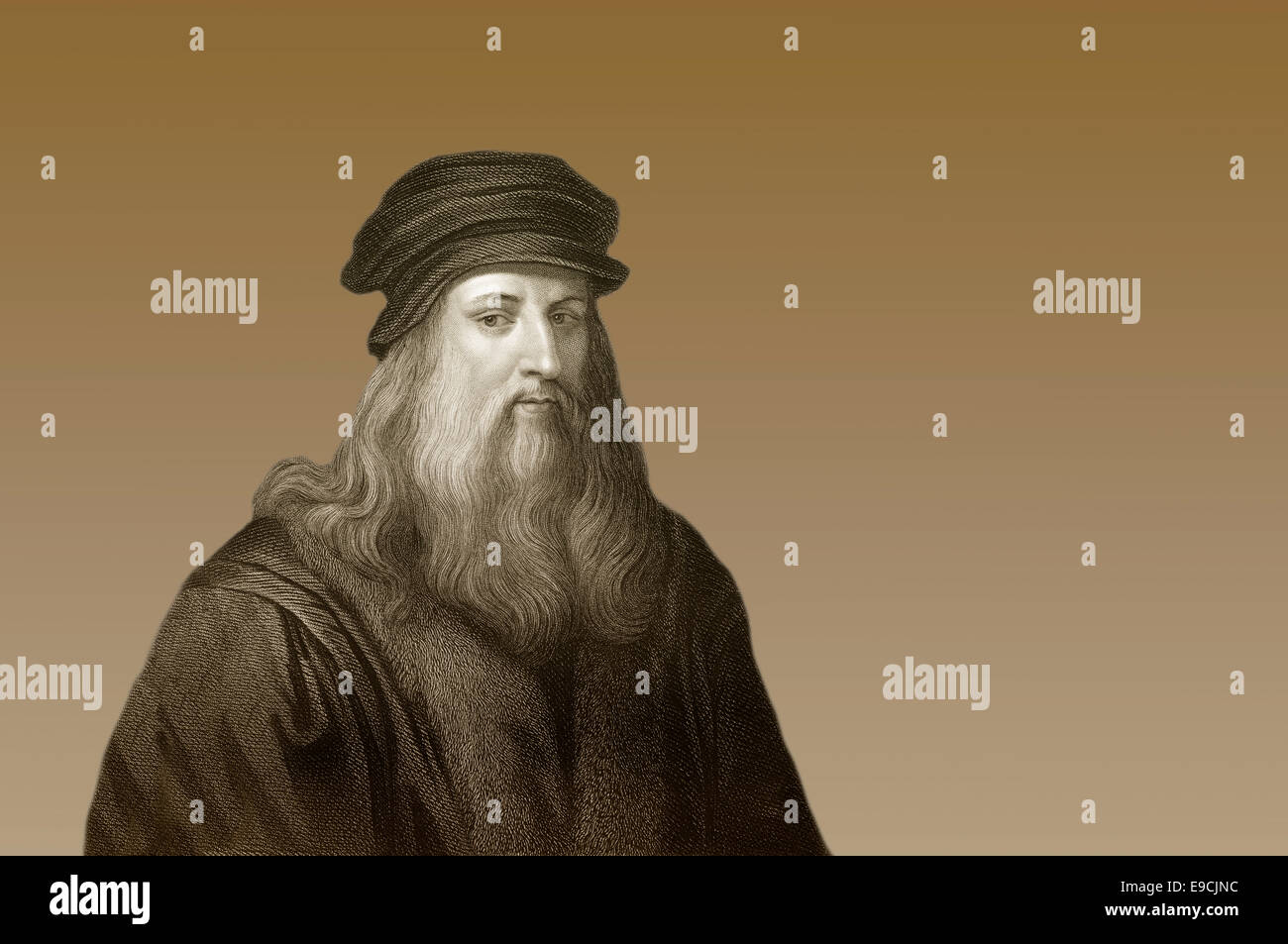 Leonardo da Vinci, 1452 - 1519, pittore italiano, scultore, architetto e ingegnere Foto Stock
