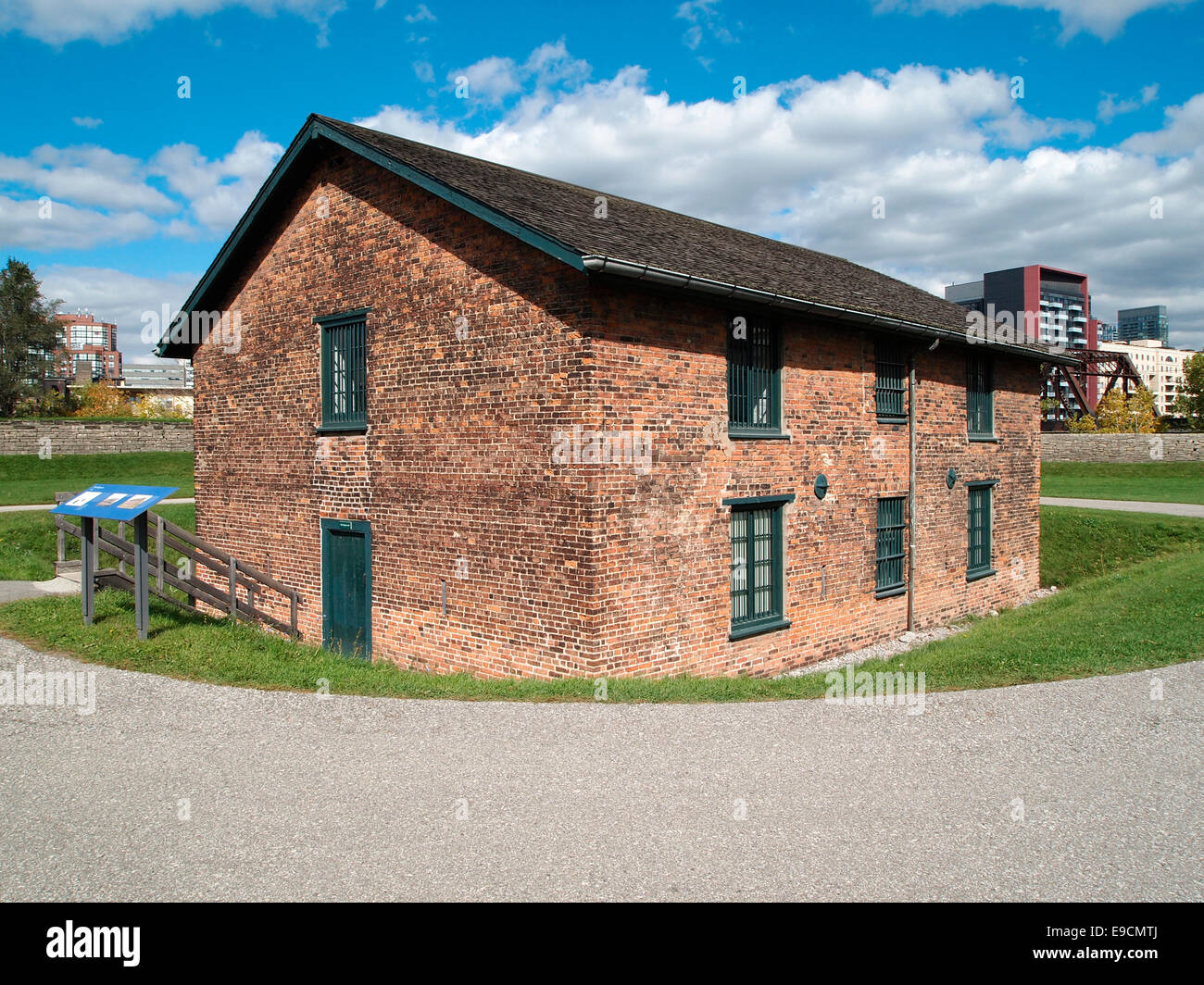 La rivista di mattoni all'interno di Fort York, Toronto, Ontario, Canada Foto Stock