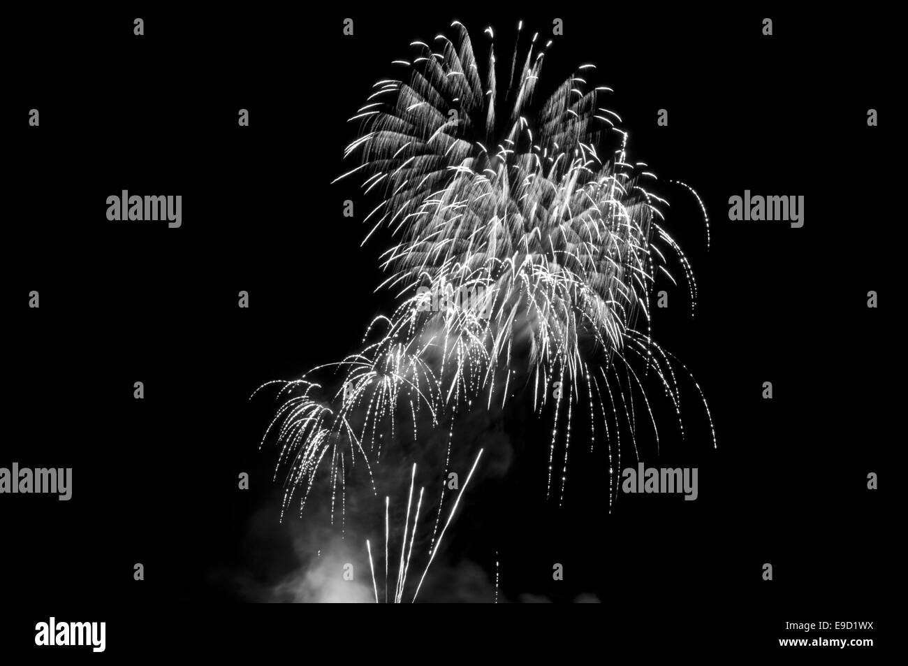 Arty guardando i fuochi d'artificio su Guy Fawkes notte, Lindfield comune, West Sussex, in Inghilterra. Foto Stock