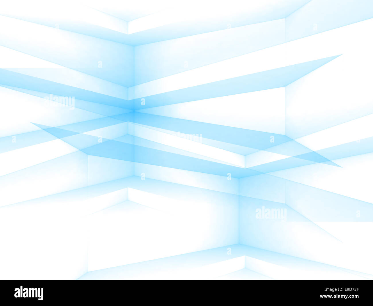 Abstract bianco e blu 3d sfondo geometrico con le ombre morbide Foto Stock