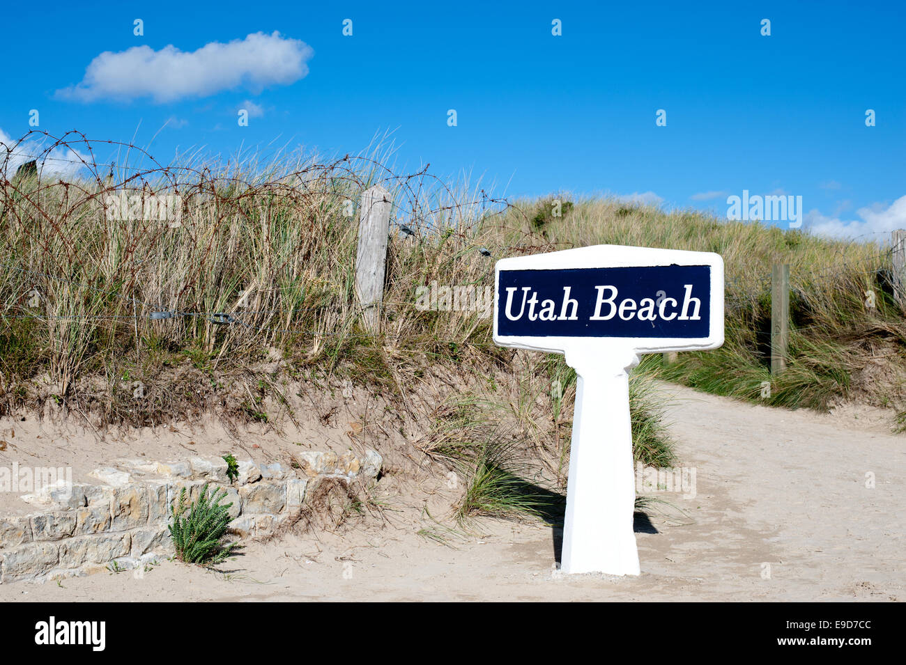 Utah Beach è una delle cinque spiagge dello sbarco in Normandia sbarchi il 6 giugno 1944, durante la Seconda Guerra Mondiale. Utah si trova su t Foto Stock
