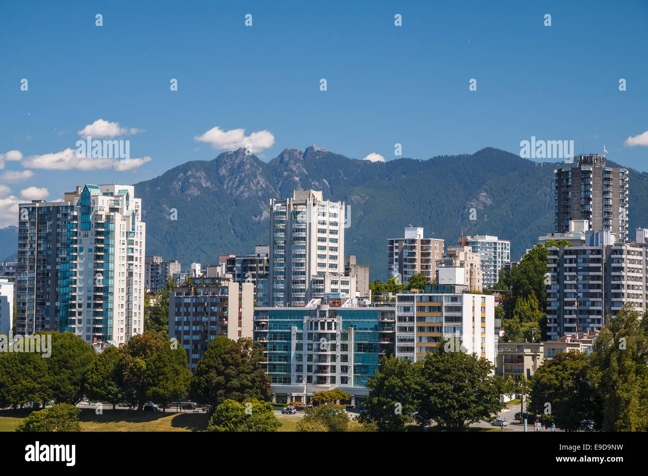 Zona residenziale nel centro cittadino di Vancouver, British Columbia, Canada Foto Stock