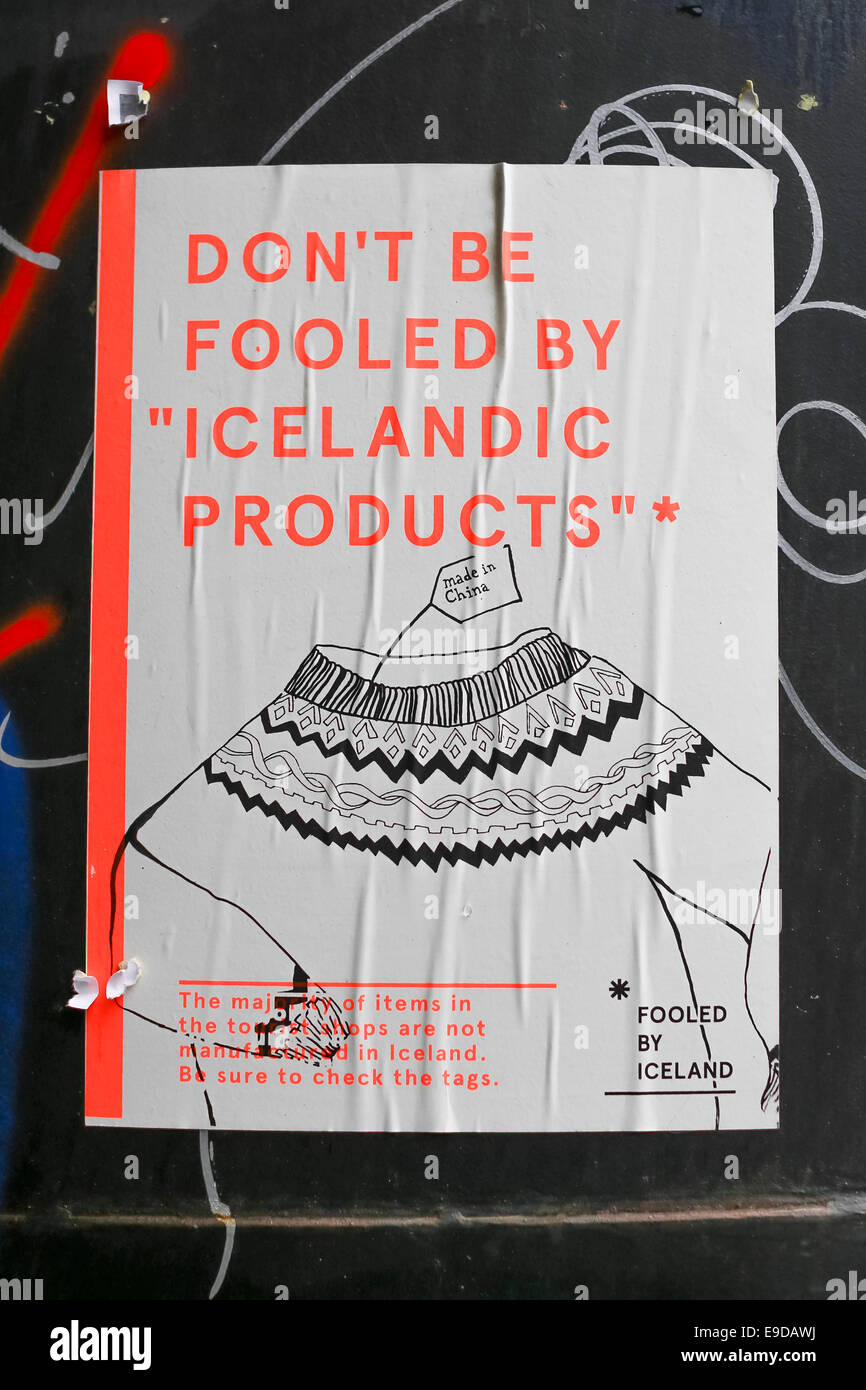 Celand Reykjavik Architettura Arte di strada sulla parete Foto Stock