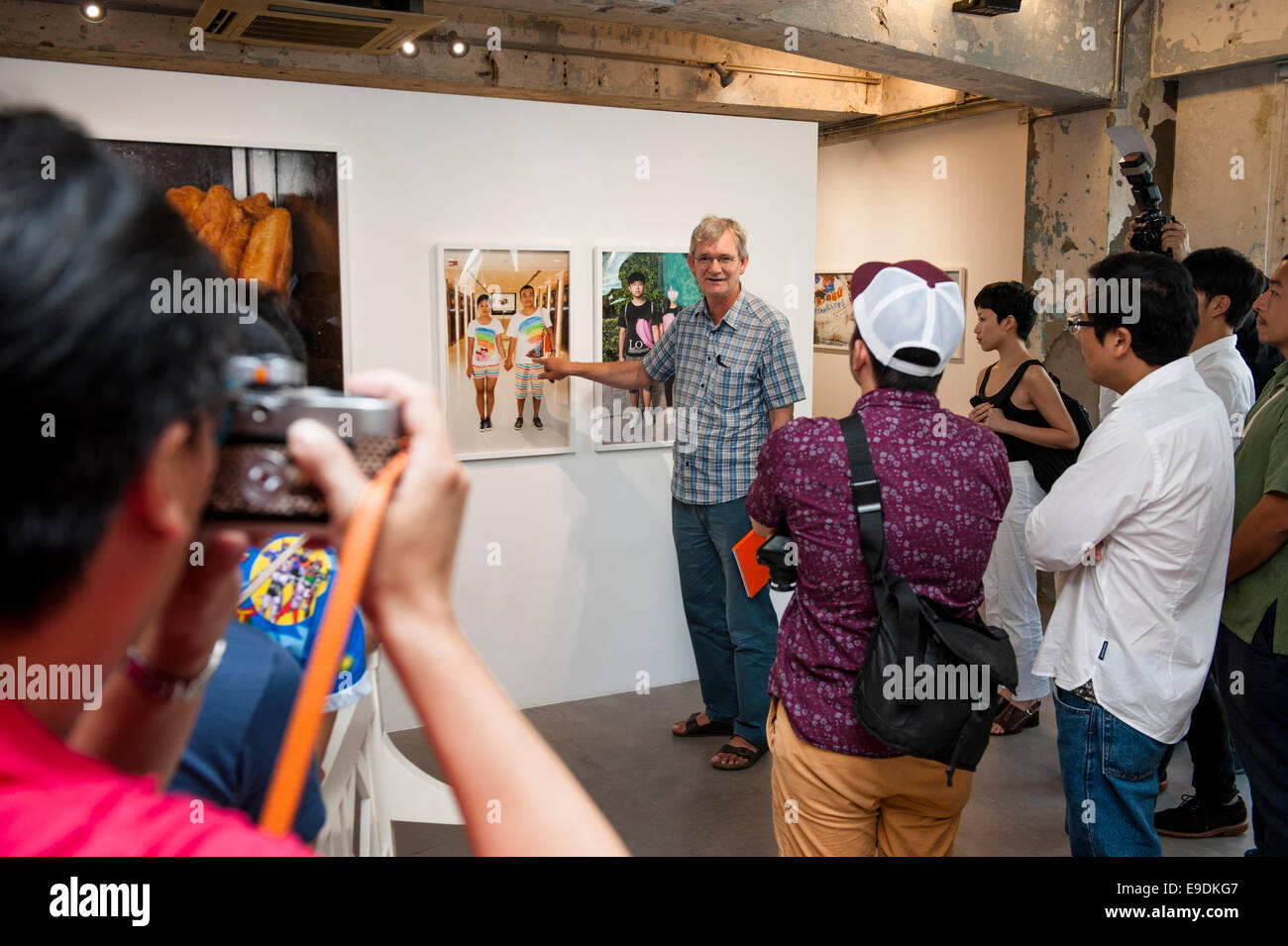 Hong Kong, 6 Settembre 2014Apertura Martin Parr mostra fotografica presso la Galleria Blindspot in Wong Chuk Hang sull isola di Hong Kong. Foto Stock